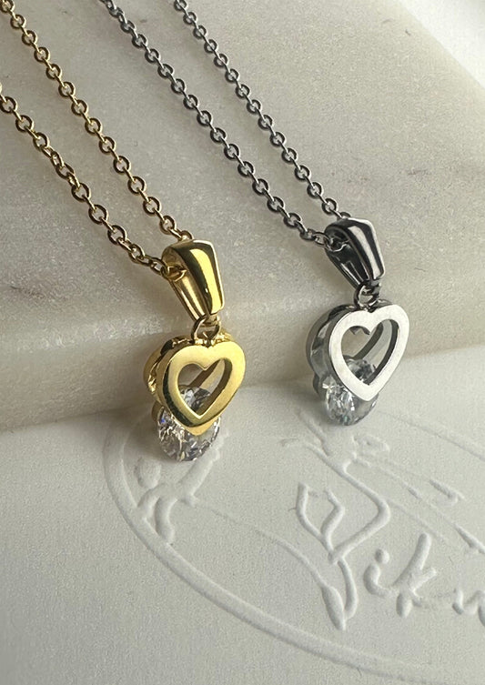 Heart Steel Necklace-S366