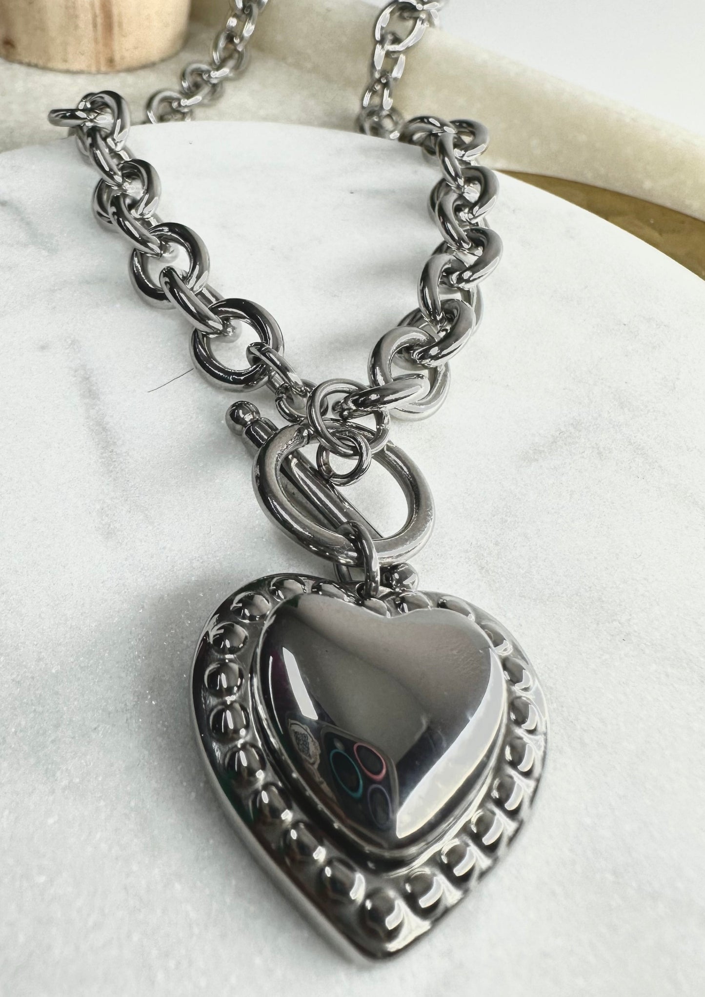 Silver Heart Necklace-S8022