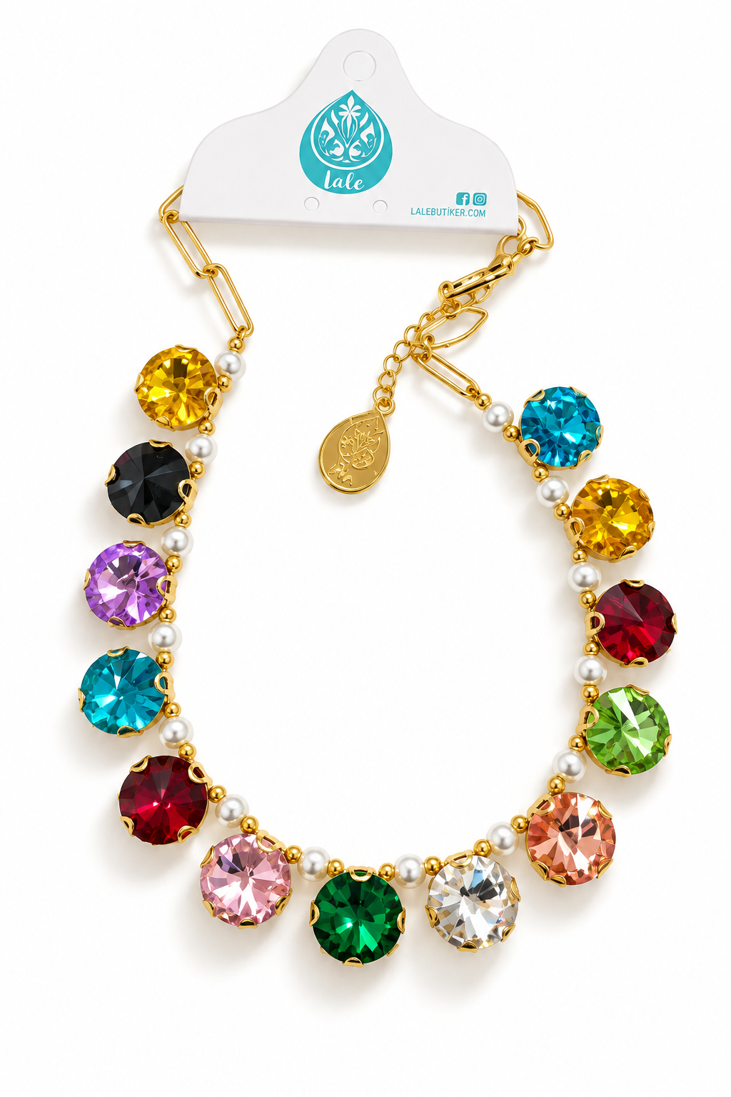 Glam Multicolors Gemstones Necklace- T2
