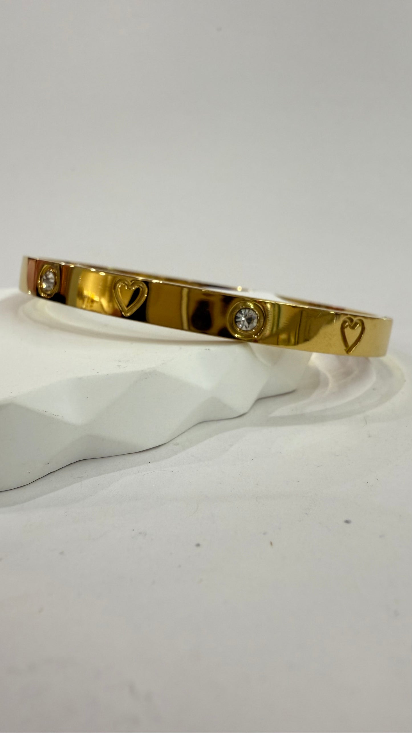 Crystals dots and hearts bangle- S22