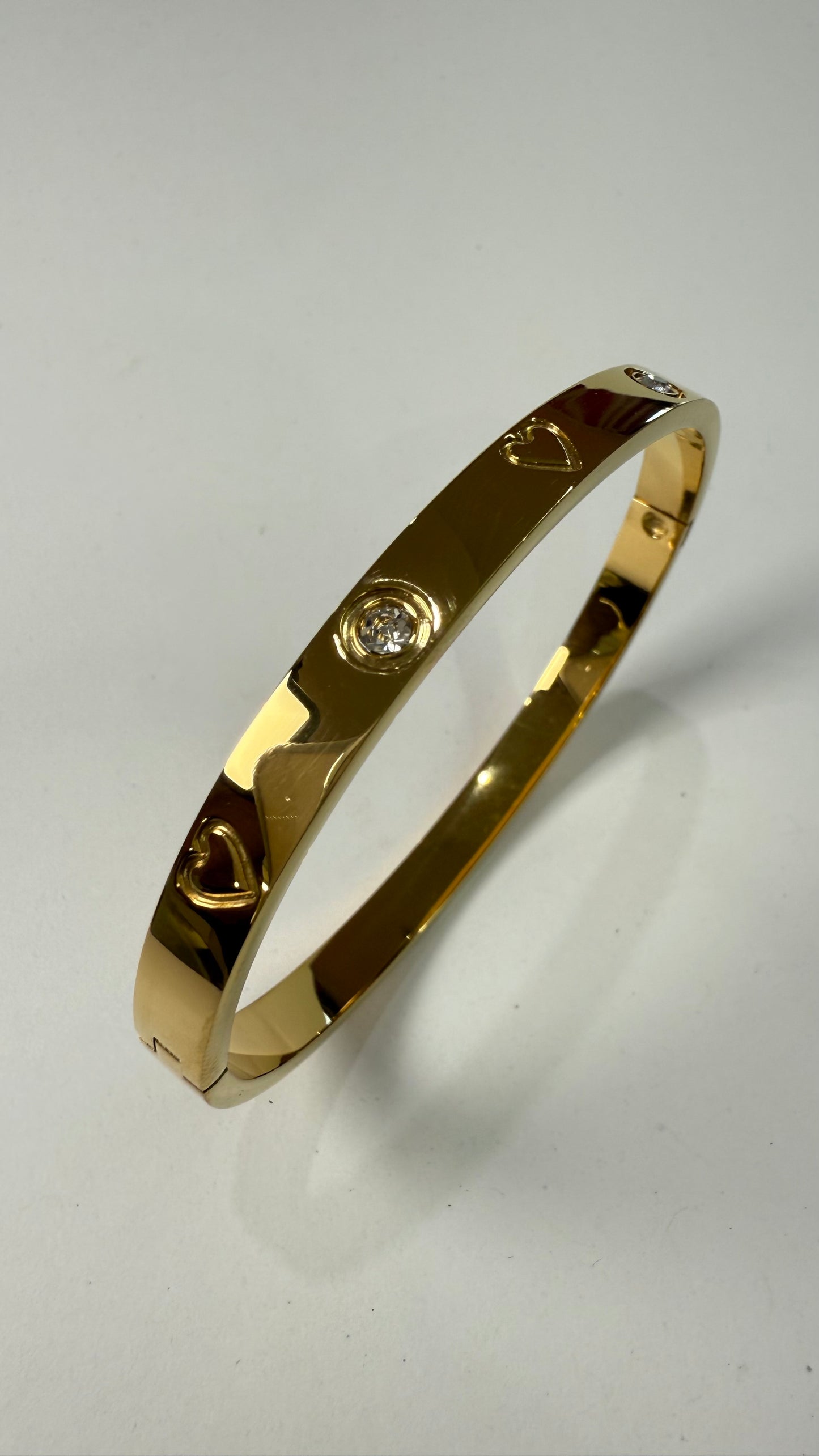 Crystals dots and hearts bangle- S22