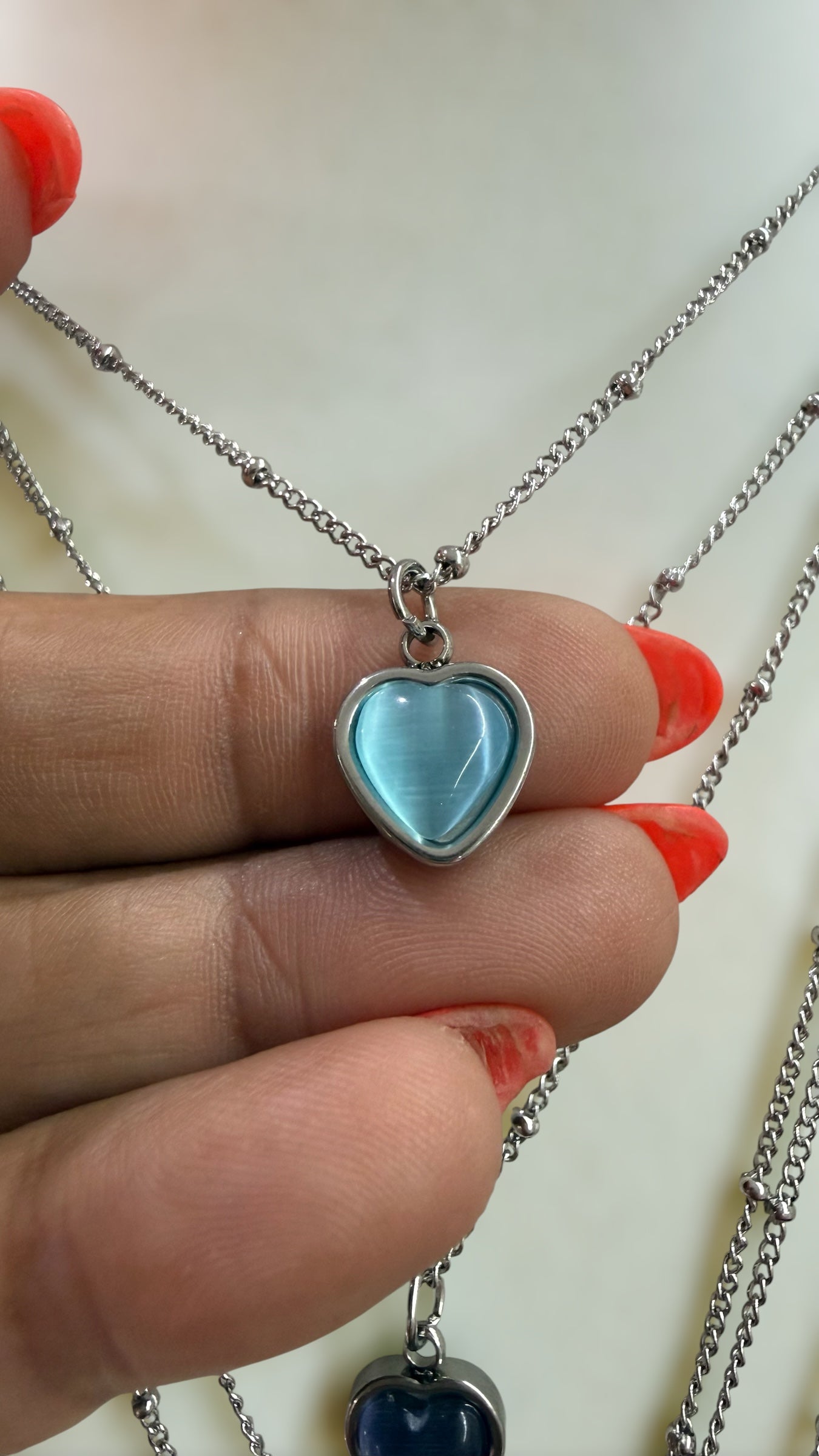 Mystic Cat Eye Heart Necklace- S32