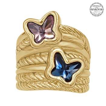 Duo Butterfly Ring- L113