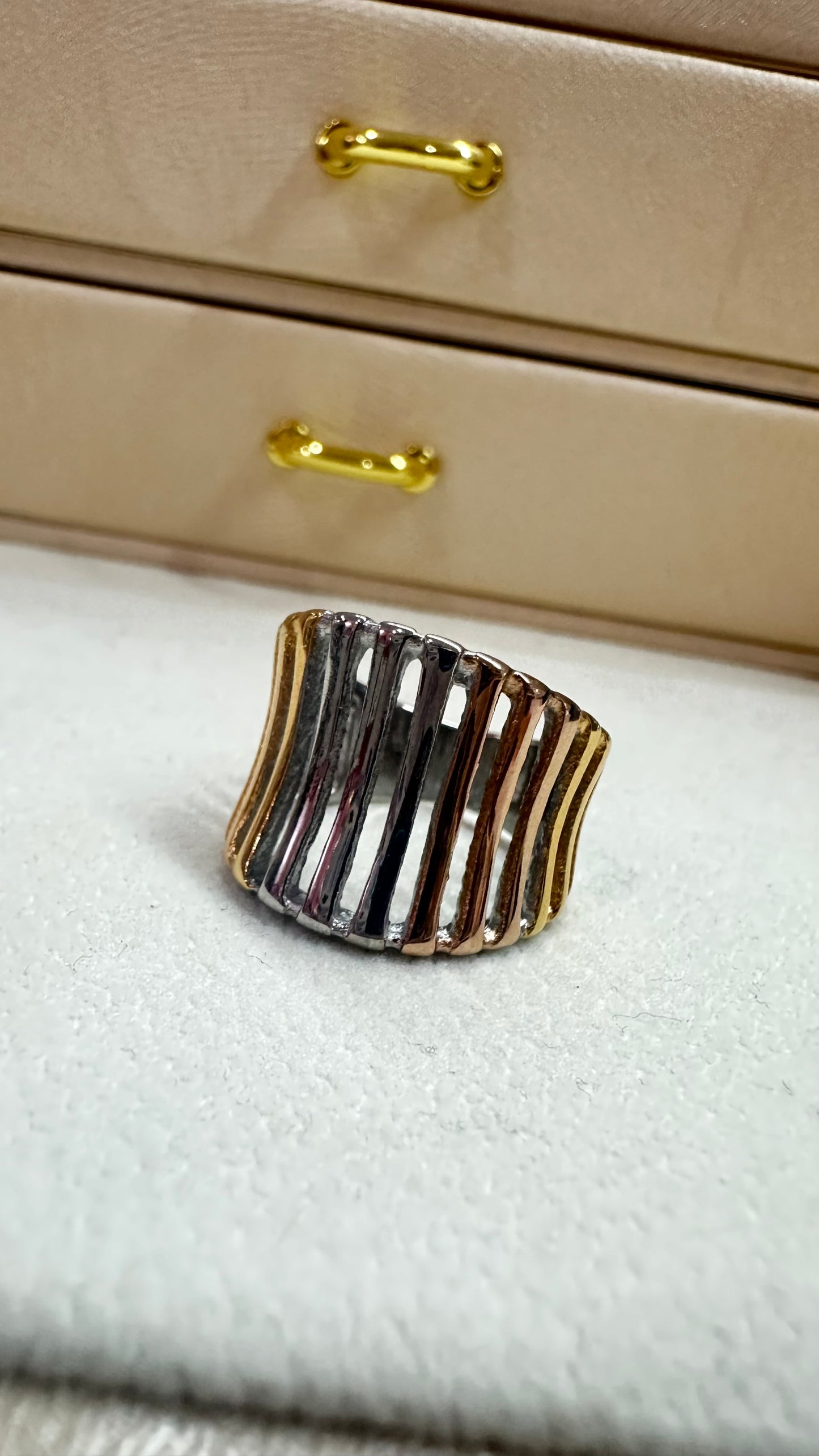 Tricolor Steel Ring- S033