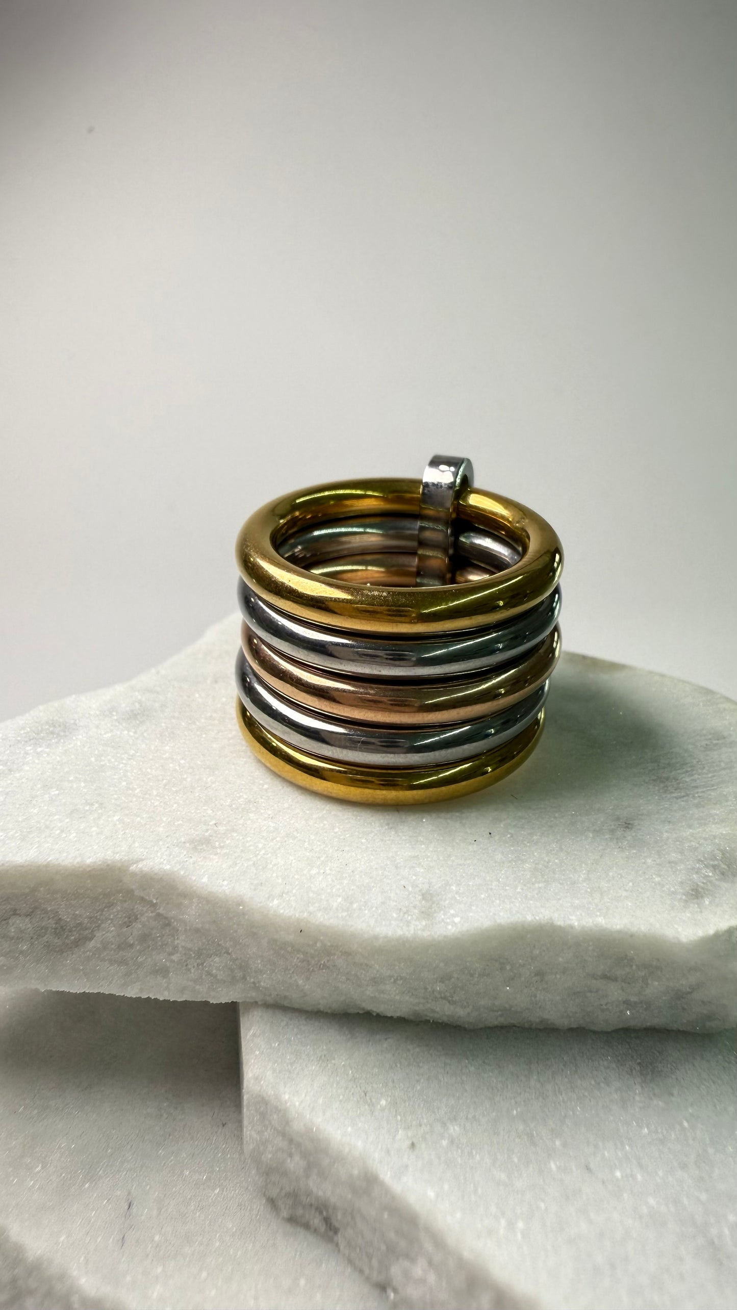 Three Color Steel Ring- S102