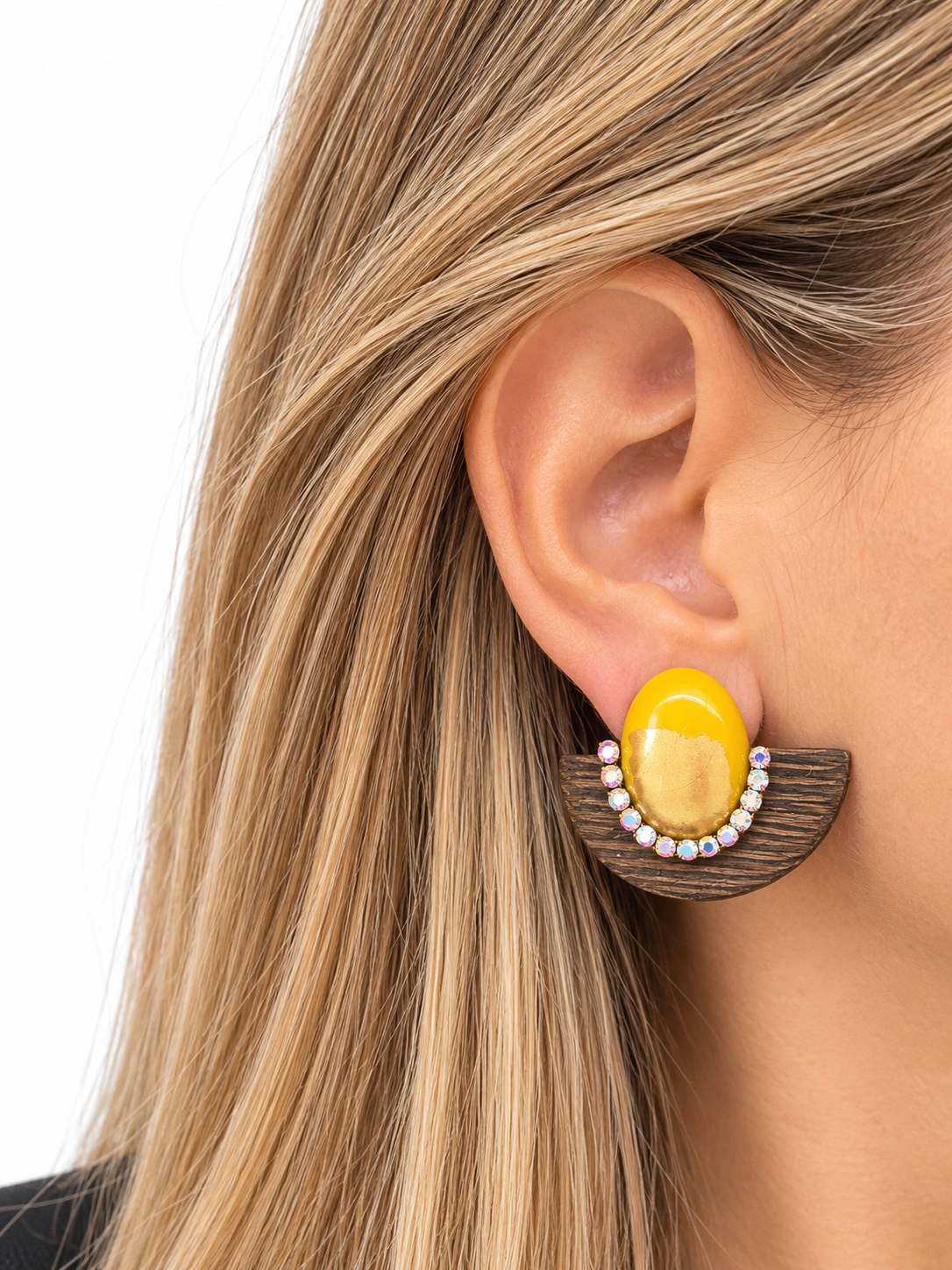 Wood Studs Earrings- T60