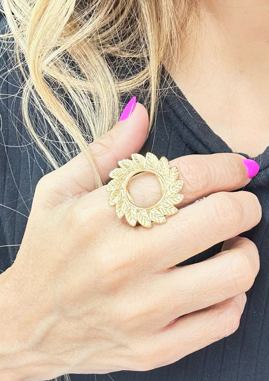 Sunflowers Steel Ring- S200