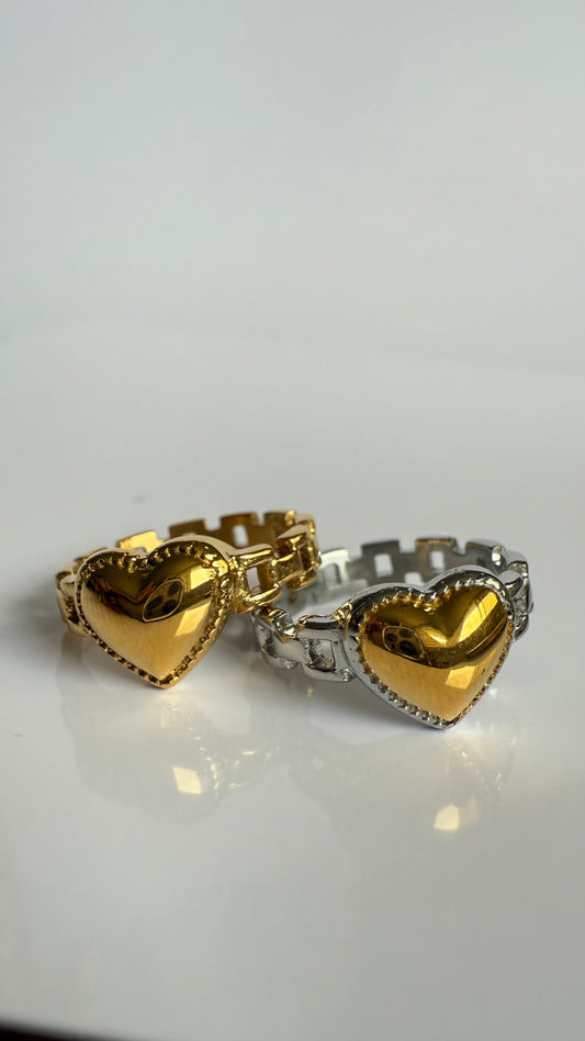 Heart Steel Ring- S009