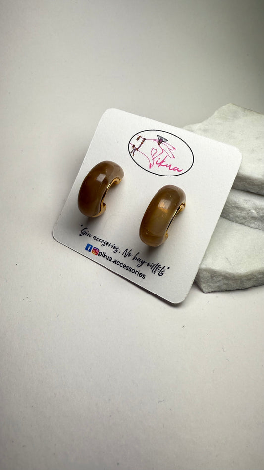 Marble Taupe Hoops- S411