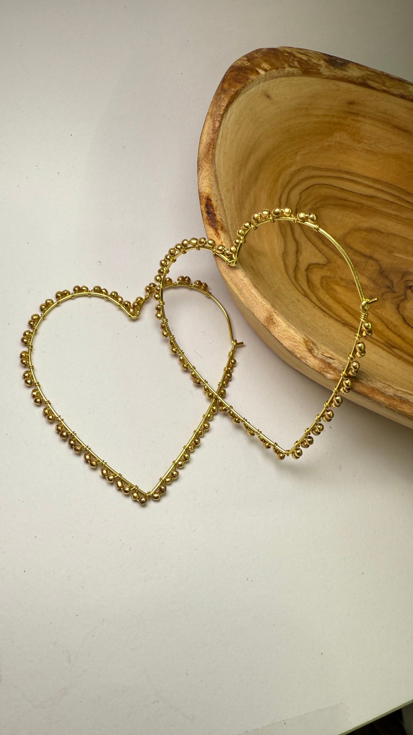 Hearts & Beads Hoops- B312