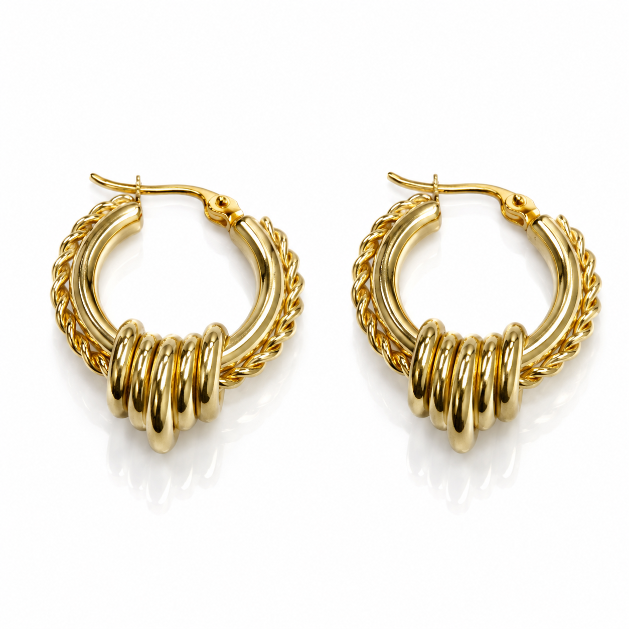 Steel Hoops Earrings- S004