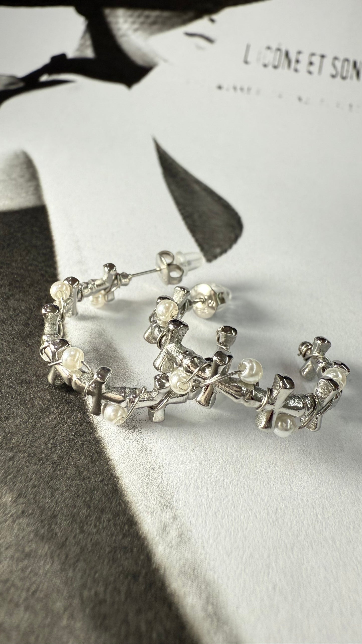 Cross Hoops Earrings- S114