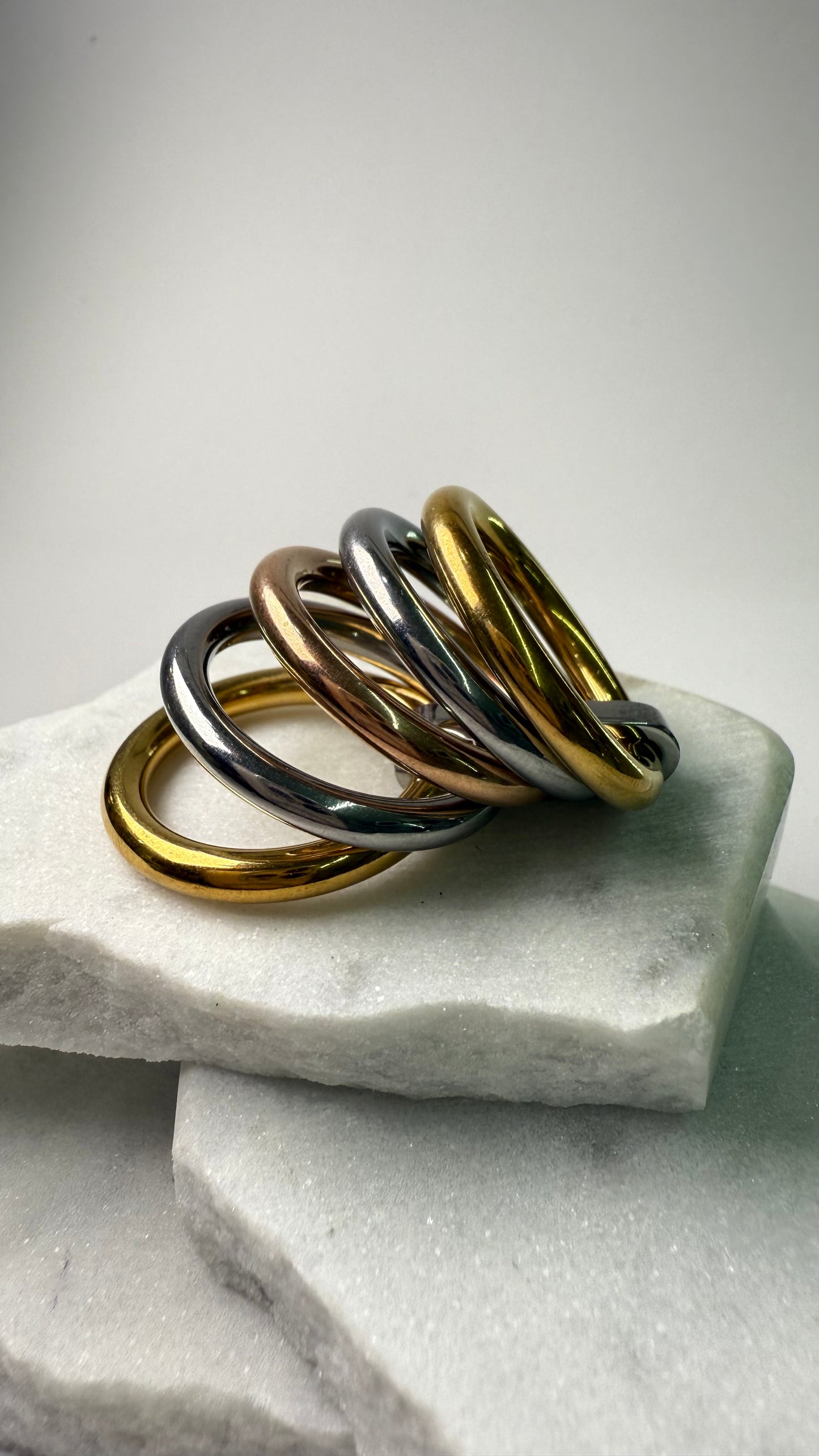 Three Color Steel Ring- S102