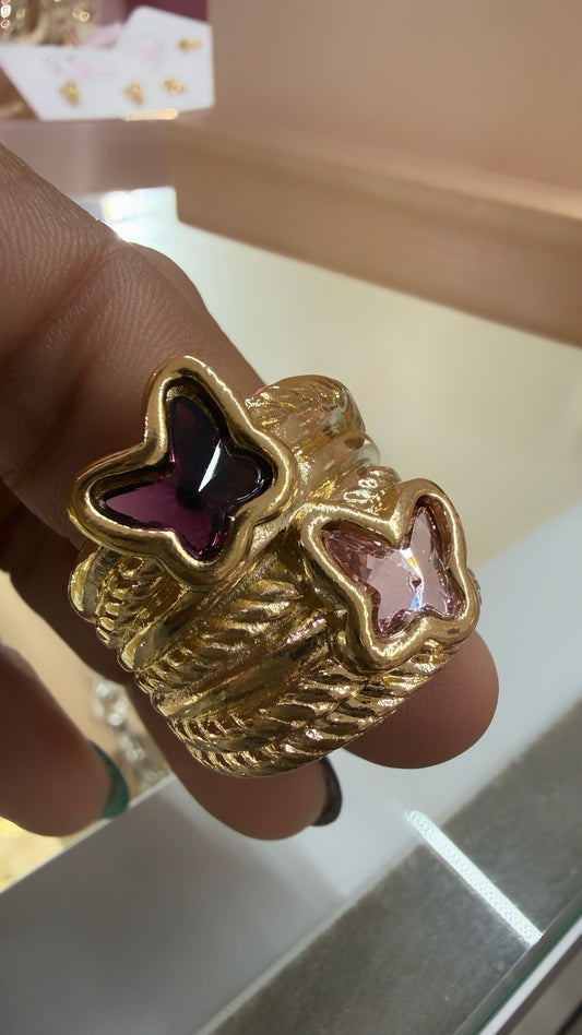 Duo Butterfly Ring- L113