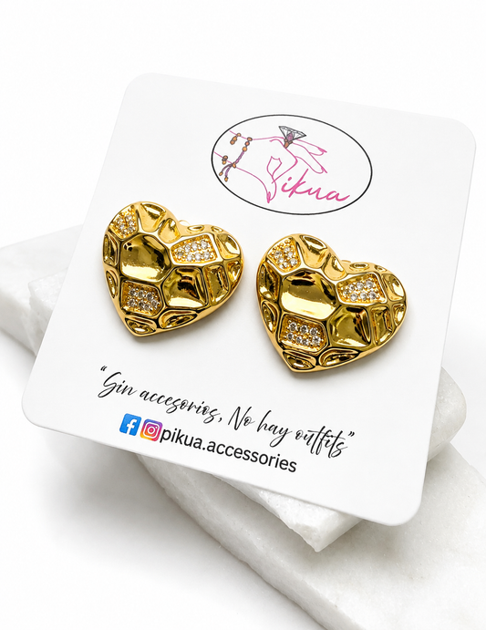 Heart stud Earrings- S412