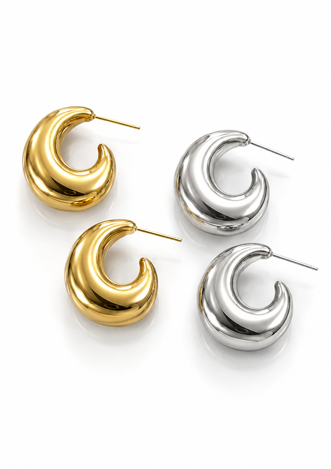 Katiria Steel Hoops Earrings- S006