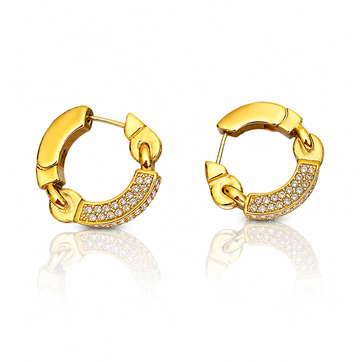 Glam Steel Hoops Earrings- S60