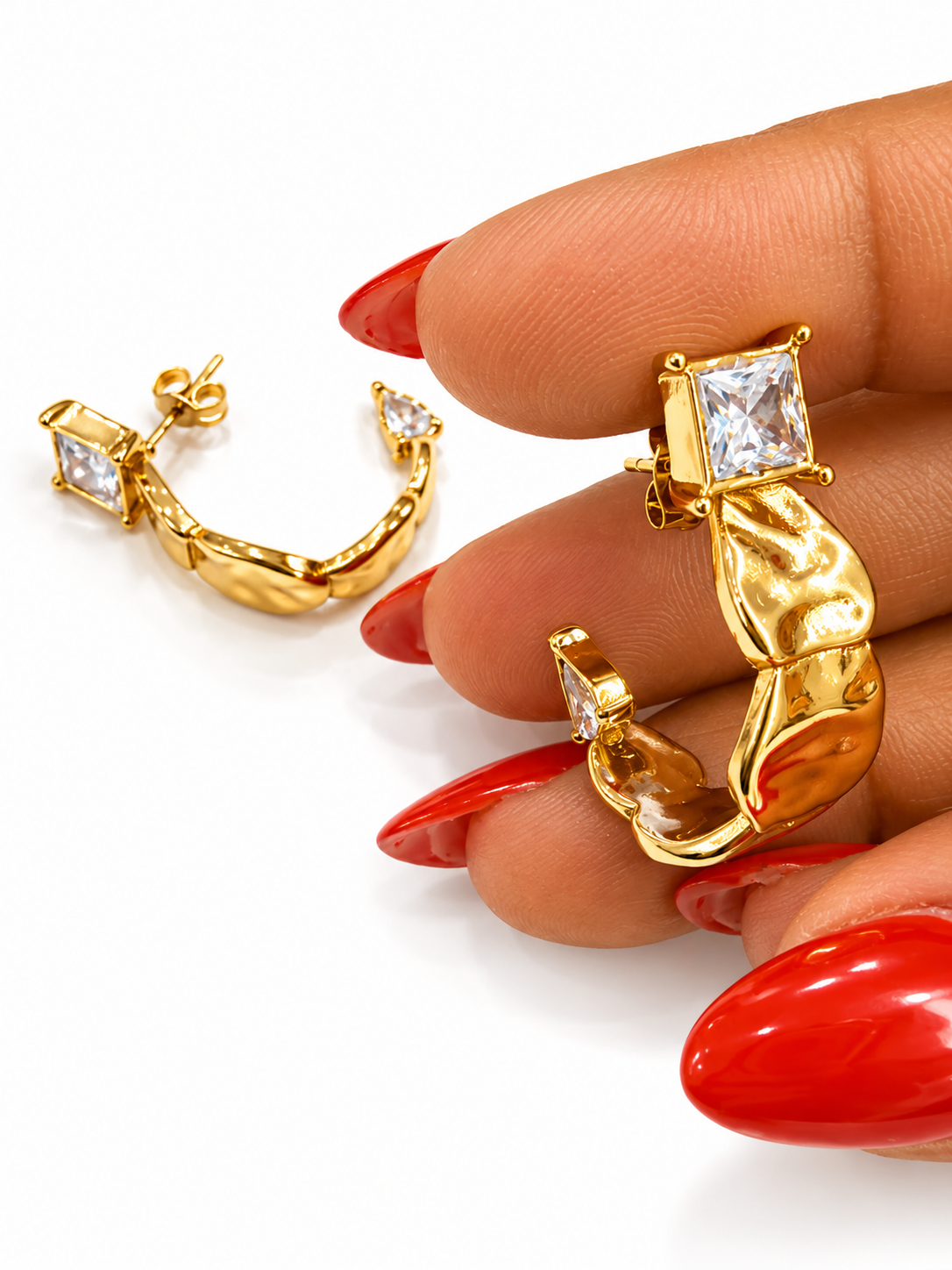Crystal Steel Earrings - S77
