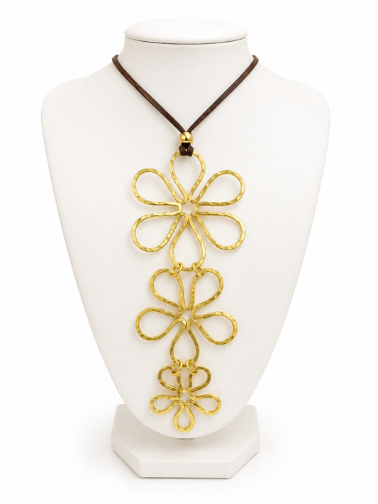 Flowers Brass Necklace- B63