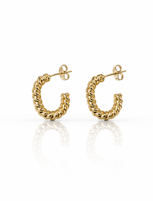 Rope Steel Hoops Earrings- S331