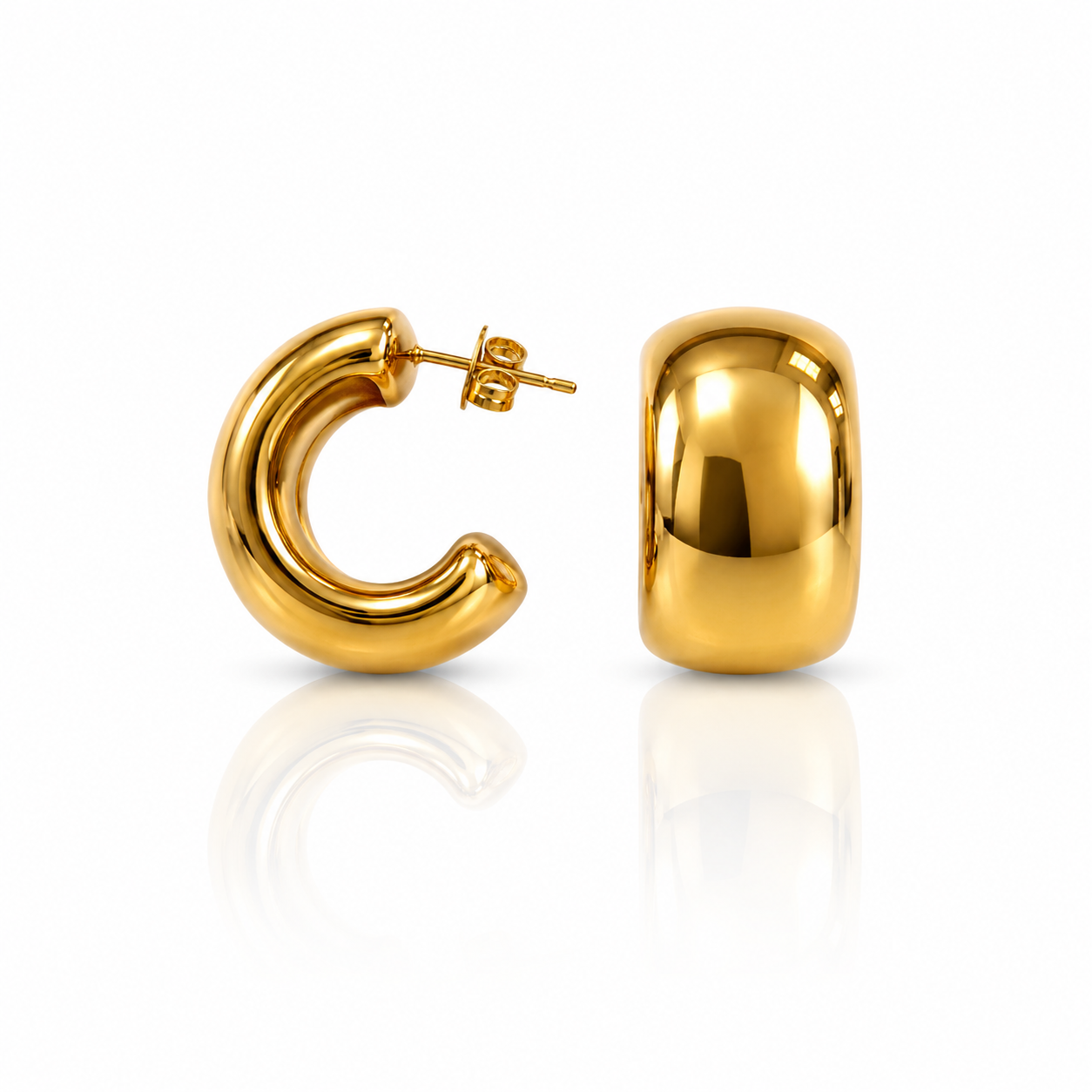 Chunky Steel Hoops Earrings- S587