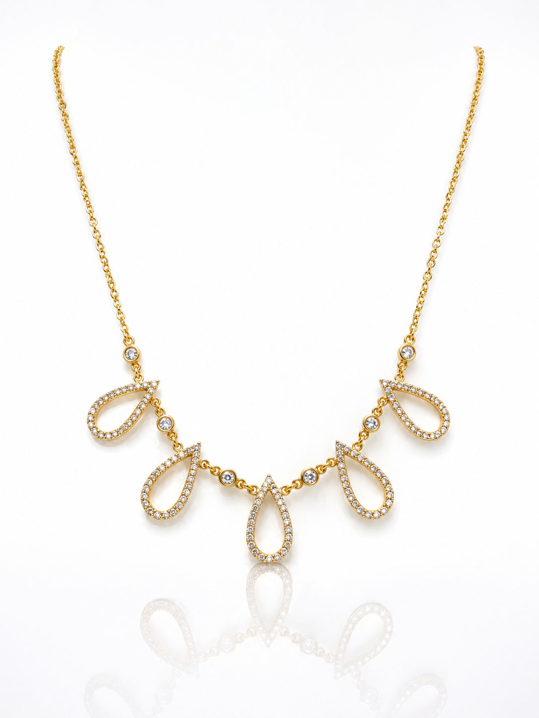 Glam Drops Steel Necklace- S28