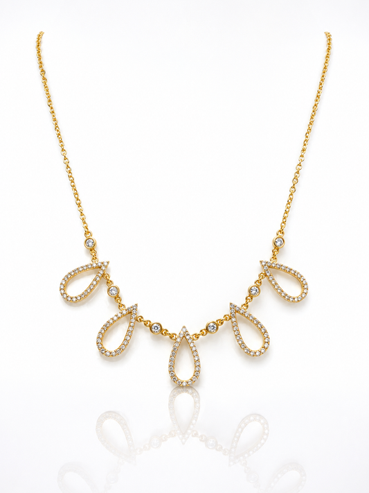 Glam Drops Steel Necklace- S28