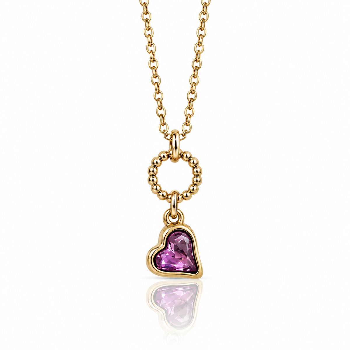 Pink Heart Necklace- L22