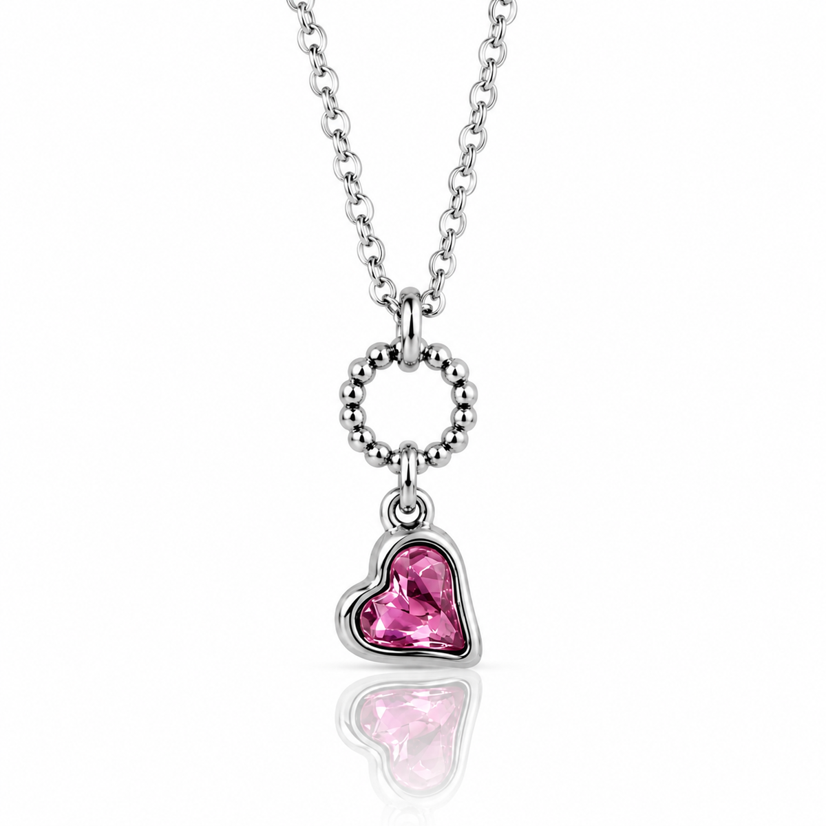 Pink Heart Necklace- L22