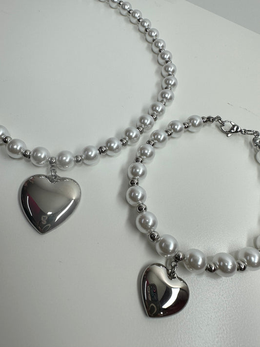 Heart and Pearls Steel Set